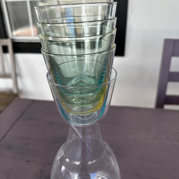 Anthropologie Sangria/Wine Carafe with 4 drinking glasses - Picture 10 of 10